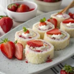 Strawberry Shortcake Cheesecake Dessert Sushi Rolls