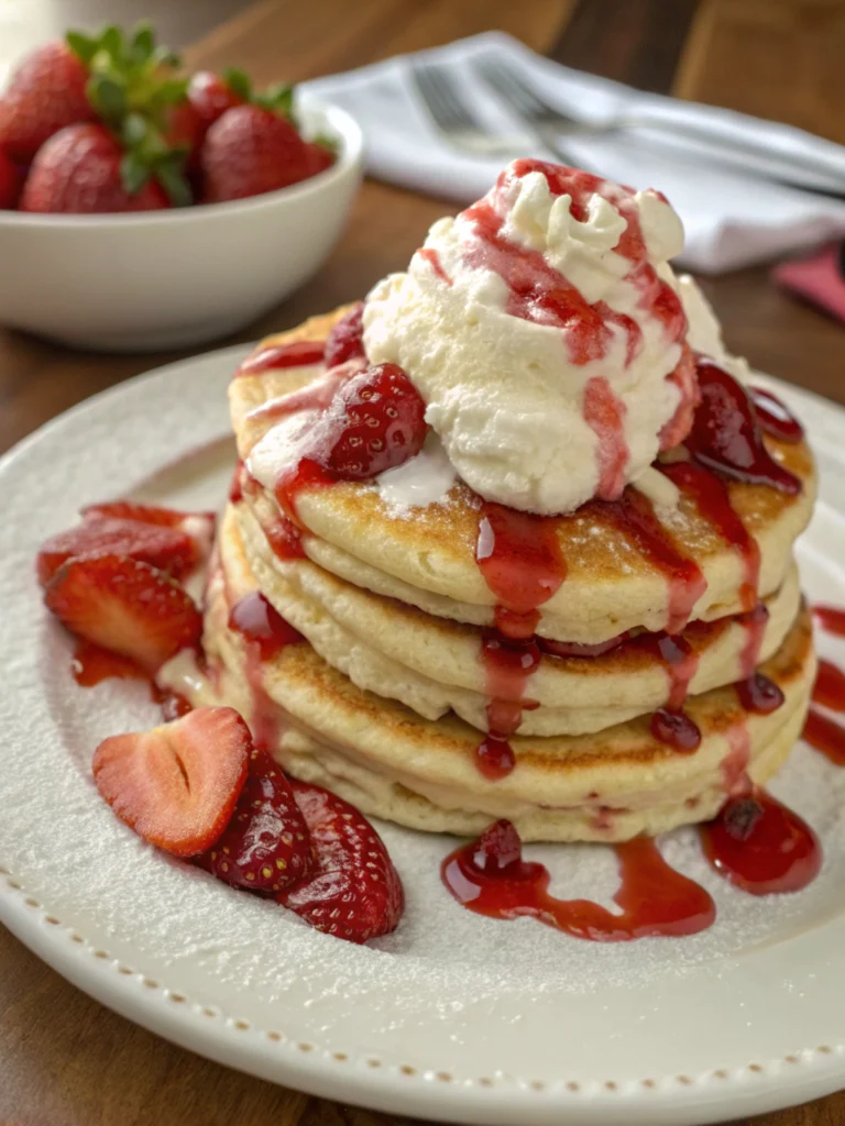strawberry cheesecake stuffed pancakes cracker barrel